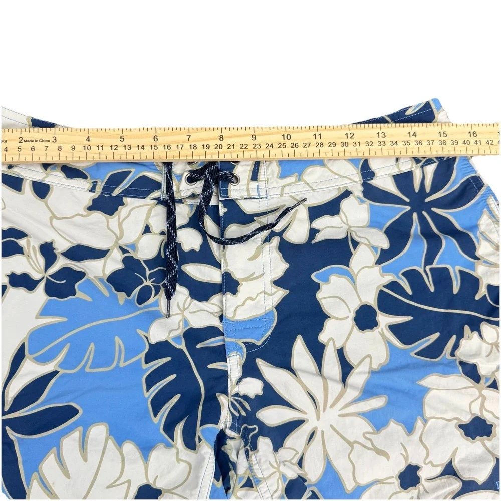Vintage Patagonia SP03 Tropical Floral Board Shorts Blue‎ Women 8 Surf Swim 2003